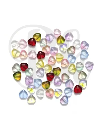 Mixed Heart Glass Beads