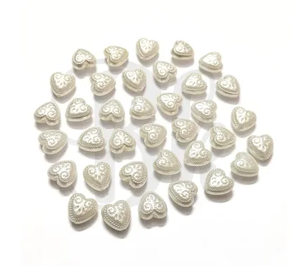 Vintage Pearl Heart Beads