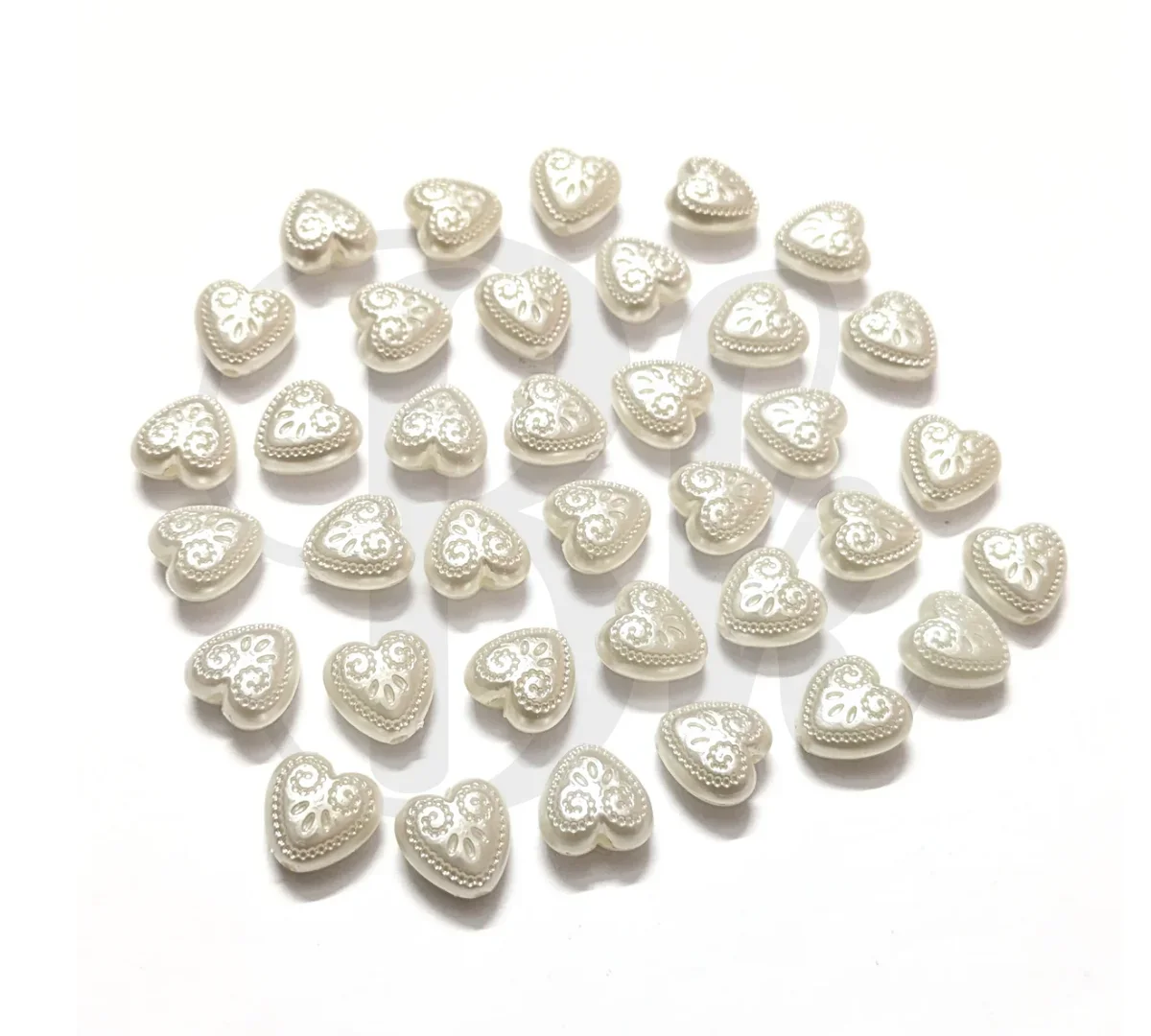 Vintage Pearl Heart Beads